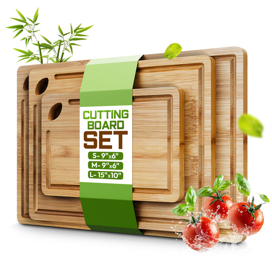 3-Piece Bamboo Cutting Board Set