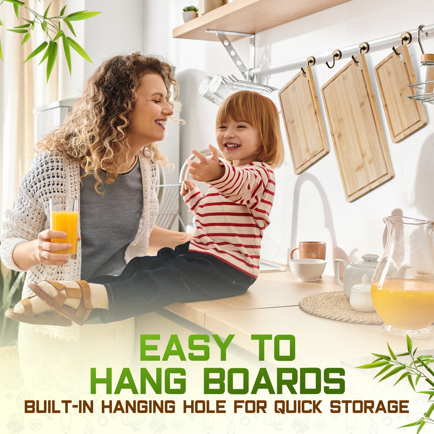 3-Piece Bamboo Cutting Board Set